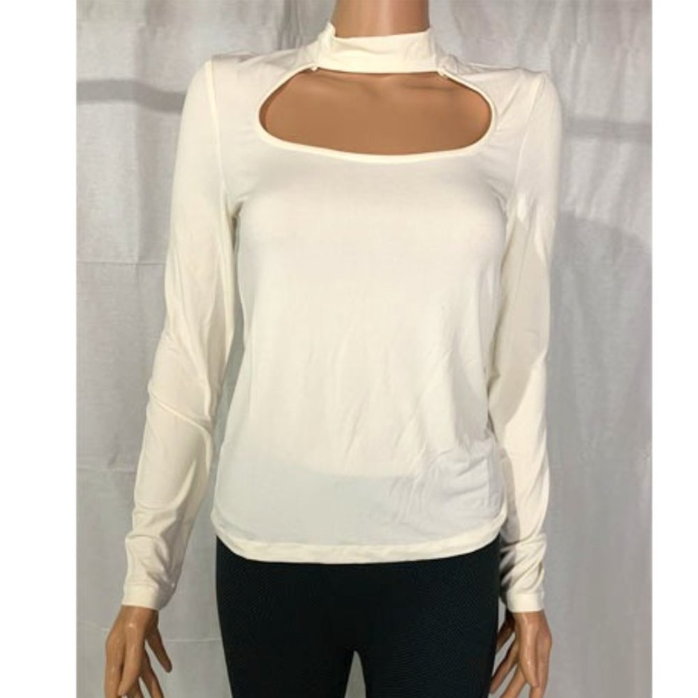 Vero Moda Cut-Out Long Sleeve Top, Wome's Size S, Ivory